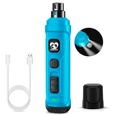 Image of Casfuy Dog Nail Grinder with 2 LED Light New Version Speed Powerful Electric Pet Trimmer Professional Quiet Painless Paws Grooming &amp; Smoothing for Small Medium Large Dogs and Cats (SkyBlue)