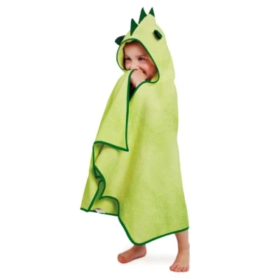 Image of Cuddledry Cuddleroar Bamboo Soft Hooded Towel Fun Toddler and Baby Bath Swim Towels Made with 100% Oekotex Accredited &amp; Cotton Perfect For Ages 1 3 Green Dinosaur