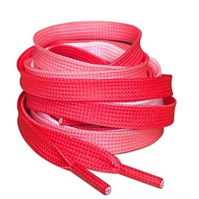 Image of 120cm Multi Coloured Red Ombre Rainbow Flat Shoe Laces For Trainers Skate Shoes, Hi Tops, Shoes Boots are 10mm wide