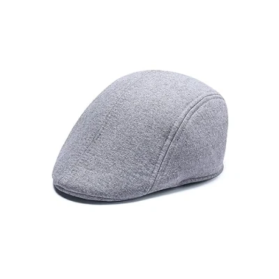 Image of ARG Mens Flat Cap Gatsby Tweed Baker Boy Hat Herringbone Newsboy ONE Size (Grey)
