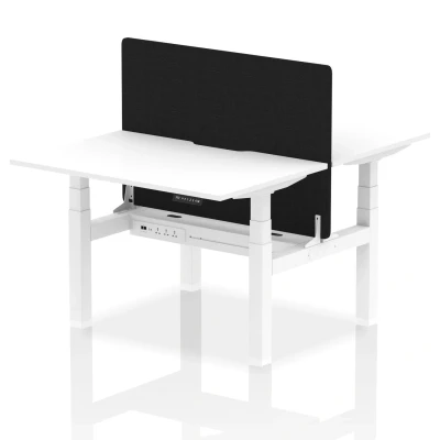 Image of Air B2B 1200x800 Adjustable 2P Bench Desk Scallop White/White + Screen