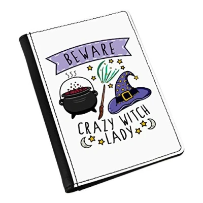 Image of Gift Base Beware Crazy Witch Lady Passport Holder Cover
