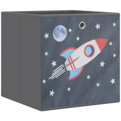 Image of vidaXL Foldable Storage Boxes 10 pcs Grey 32x32x32 cm Non woven Fabric