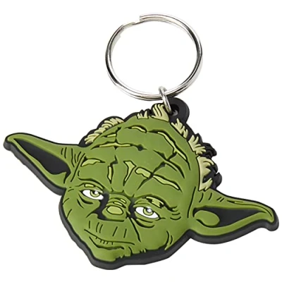 Image of Star Wars, RK38345C, Wars Yoda Rubber Keychain, Multi Color, 4.5 x 6cm
