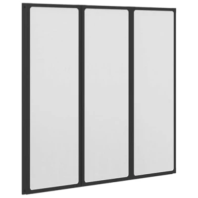 Image of &#039;vidaXL Shower Bath Screen Wall 3 Panels Foldable and Space Saving with Aluminium Frame PP Board 117 x 120 cm White