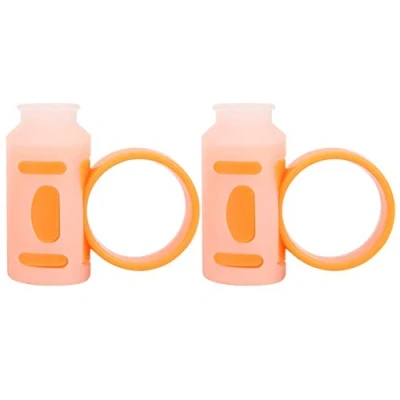Image of Drumsticks Grip,Drumsticks Finger Controller Anti Slip Drummer Rotating Auxiliary Tool Easy Stick Twirl, Grip or Control Clips(white orange) Musical Instrument Accessories