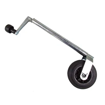 Image of Heavy Duty Caravan Jockey Wheel 35MM (Trailer Plastic Rim Wind Up Handle)