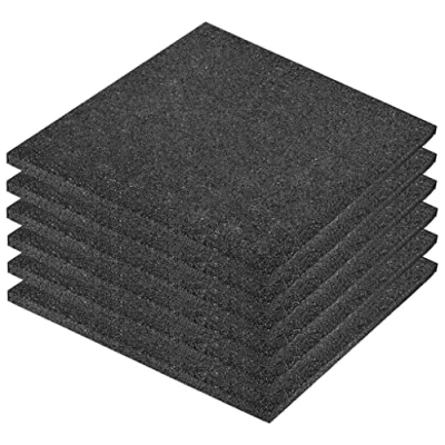 Image of &#039;vidaXL Fall Protection Tiles Durable, Impact Resistant Rubber, All Weather Protection, Ideal for Patios, Walkways, Children&#039;s Play Areas 50x50x3 cm Set of 6 Black