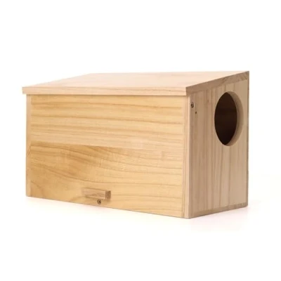 Image of Shi Pine Wood Squirrel House Feeder Outdoor Nesting Box for Habitat Residence