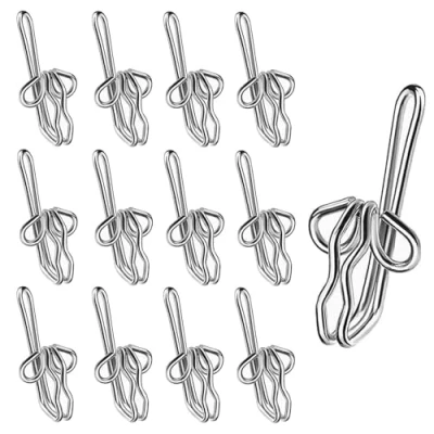 Image of Curtains Hooks 50 Pcs Metal Curtain Header Tape Drapery Hooks,Heavy Duty Hooks,Metal Chrome Silver Rust Resistant (Silver)