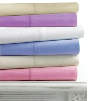 Image of Linens Limited 100% Brushed Cotton Flannelette Pillow Cases, Natural, Pair