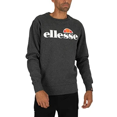 Image of ellesse Men&#039;s Succiso Sweatshirt, Dark Grey Marl, XS UK
