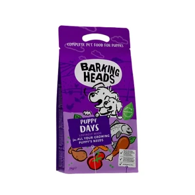 Image of Barking Heads Complete Dry Dog Food 2kg Puppy All Hounder Days Turkey Natural Grain Free Hypoallergenic for Sensitive Digestion &amp; Development Vet Approved