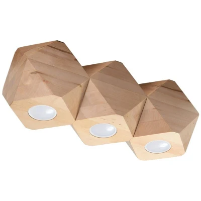 Image of Woody Surface Mounted Downlight, Natural Wood, 3x GU10