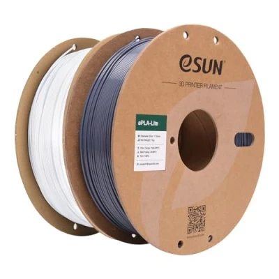 Image of eSUN PLA Filament 1.75mm, 3D Printer Dimensional Accuracy +/ 0.03mm, 1KG per Spool, 2 Spools Printing Filament,Grey and Cold White