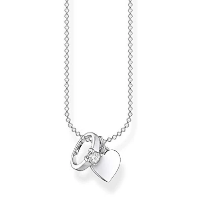 Image of Thomas Sabo Women&#039;s 925 Sterling Silver Ring with Heart Necklace 38 45cm Length
