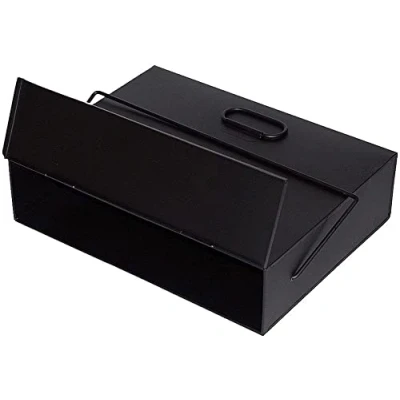 Image of Trendi® Fireside Ash Carrier Metal Hot Tidy Box Container Fireplace Pan Bucket Bin (Galvanised Black)