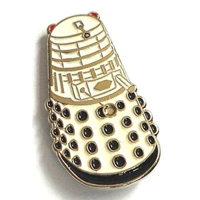 Image of Metal Enamel Pin Badge Doctor Dr. Who Dalek White