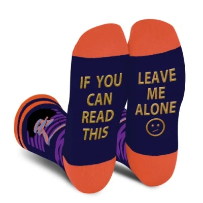 Image of AGRIMONY Funny Socks for Men and Women If You Can Read This Leave Me Alone Novelty Fun Crew Teenage Boys Crazy Funky Cute Cotton Food Valentine Gifts Christmas Stocking Fillers
