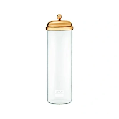 Image of BODUM 11784 17S Spaghetti Glass Jar with Metal Lid, Gold, 1.8 Litres