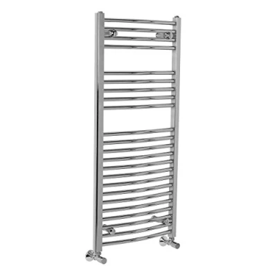 Image of Warmehaus Curved Bathroom Heated Towel Rail Radiator Rad Warmer 1100 x 500 Chrome Central Heating Ladder
