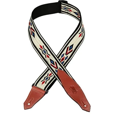 Image of Levy&#039;s Leathers 2&quot; Polypropylene/Jacquard Weave Guitar Strap with Leather Ends (MSSN80 MLT)