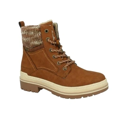 Image of TOM TAILOR Women&#039;s 4291904 Mid Calf Boot, Cognac, 6.5 UK