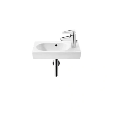 Image of Roca Meridian N Compact Cloakroom Wall Hung Basin 450 X 250mm 1 Right Hand Taphole White A327248000