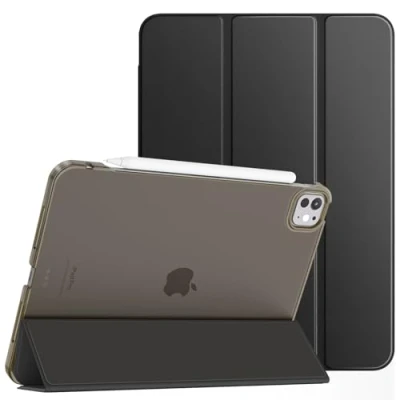 Image of TiMOVO for iPad Pro 11 Inch Case M4 2024, Slim Stand Cover 11&quot; 5th Generation, Smart Shell with Translucent Back, Supports Pencil and Pencil(USB C) Black