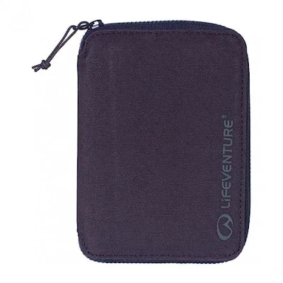 Image of Lifeventure RFiD Protected Mini Travel Wallet — Zip Bifold and Passport Holder for Travel, Eco Friendly, Recyclable Material (Navy Blue)