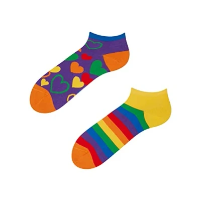 Image of Dedoles Unisex Socks for Women, Men &amp; Kids Cotton Funny Designs Football Bicycle Horses Plants Firefighter Gift Mismatched, Design: Rainbow Love, Colour: Multicolour, Size: 8 9.5 W / 9 11 M UK