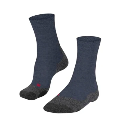 Image of FALKE Men&#039;s TK2 Explore Melange M SO Wool Thick Anti Blister 1 Pair Hiking Socks, Blue (Dark 6688), 9.5 10.5