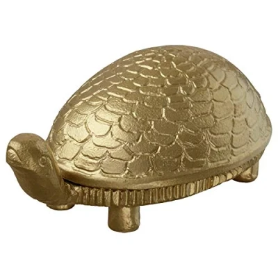 Image of MARKNIVÅ Tealight Holder, Turtle Brass colour5 cm