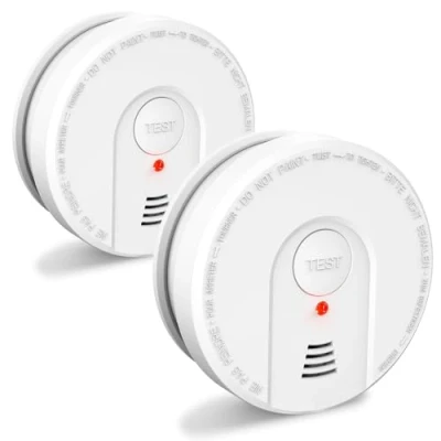 Image of fire alarms for home smoke Detectors with Enhanced 10 years Photoelectric Sensor,optical alarm 5 Year Battery Operated office 2pack