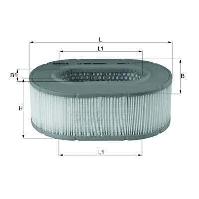 Image of 1G7197 Air Filter MAHLE ORIGINAL LX 2535 92,0mm 163mm 245,0, 142,0mm Insert