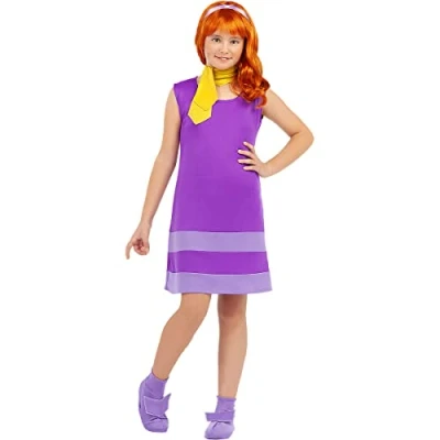 Image of Funidelia Daphne Costumes Scooby Doo OFFICIAL for girl Doo, Cartoons kids, accessory fancy dress &amp; props Halloween, carnival parties Size 5 6 years Purple
