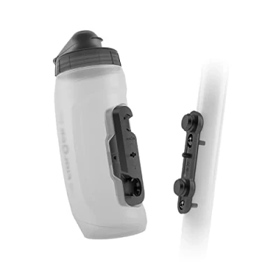 Image of FIDLOCK Twist Bottle 590 &amp; Bike Base Set New Leak Proof, Self Sealing Cap Water Holder with No Screws Attached Cage Free Magnetic Rack Black