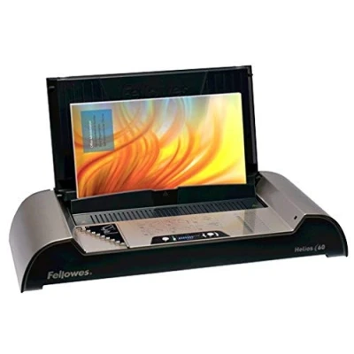 Image of Binding Machine for Large Office Fellowes 4 Minute Heat Up Helios 60 600 A4 Sheet Thermal Binder with Sleep Mode and Advanced Safety Documents Platinum