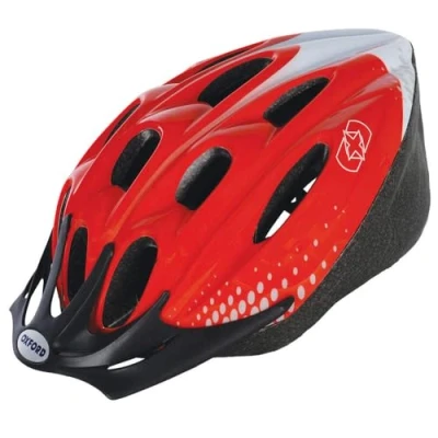 Image of Oxford Men&#039;s F15 Hurricane Cycle Helmet Red/White, Medium