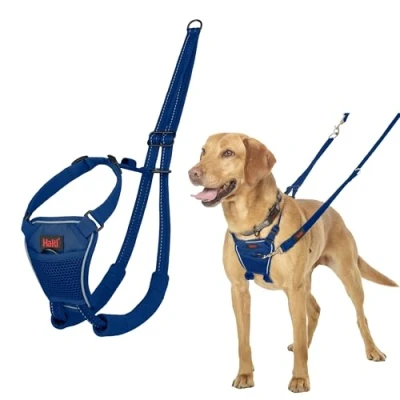 Image of HALTI No Pull Harness to Stop Your Dog Pulling on the Leash. Adjustable, Lightweight and Easy Use. Reflective Training for Medium Dogs (Size M, Cobalt Blue)