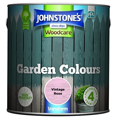 Image of Johnstone’s Garden Colours Vintage Rose Exterior Wood Paint Fade Resistant Suitable for Furniture Outdoors Fence Dry in 2 hours 12m2 Coverage per Litre 2.5L
