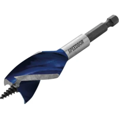 Image of IRWIN 1921930 6X Blue Groove Stubby Wood Bit 14 mm x 4 Inch