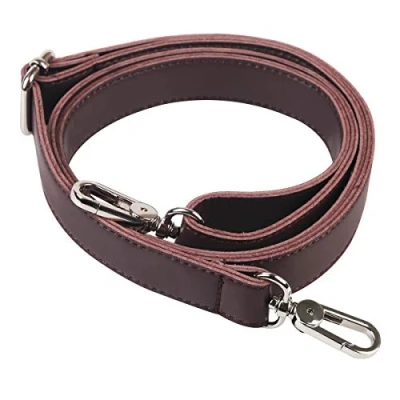 Image of BOMKEE Shoulder Strap Microleather Bag Universal Replacement Adjustable Bags Belt with Metal Swivel Hooks for DIY Purse and Briefcase 61 inch (Brown)