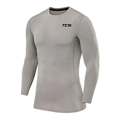 Image of TCA Boys Pro Performance Compression Shirt Long Sleeve Top Tops for Base Layers Tornado, 6 8 Years