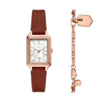 Image of Fossil Women&#039;s Analog Quartz Watch with Leather Strap ES5377SET