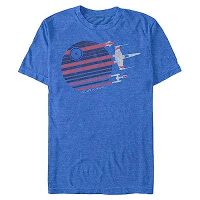 Image of STAR WARS Men&#039;s Rebel Flyby T Shirt, Roy HTR, Medium