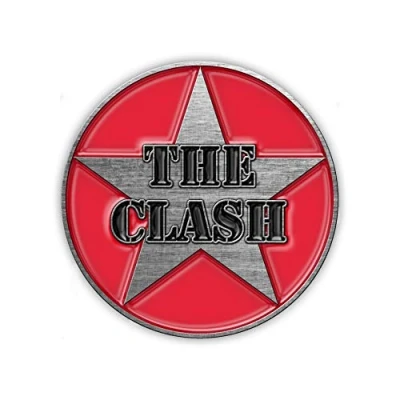 Image of rz The Clash Star Logo Round Metal Pin Badge