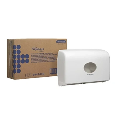 Image of Aquarius, 6947, Twin Mini Jumbo Rolled Toilet Tissue Dispenser, White, 1 x Dispenser
