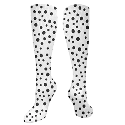 Image of 351 Work Socks Polka Dot Black And White Spot.Webp Ladies Multi Coloured Boot Funny Long 50Cm For Hiking, Winter, Valentine&#039;S Day
