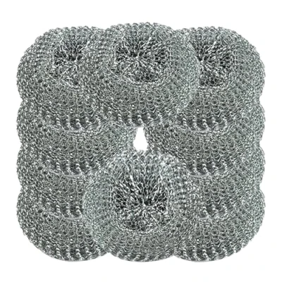 Image of Stainless Steel Scrubber Scourers Premium Metal Pads for Kitchen Cleaner Heavy Duty Tough Cleaning (Pack of 10)